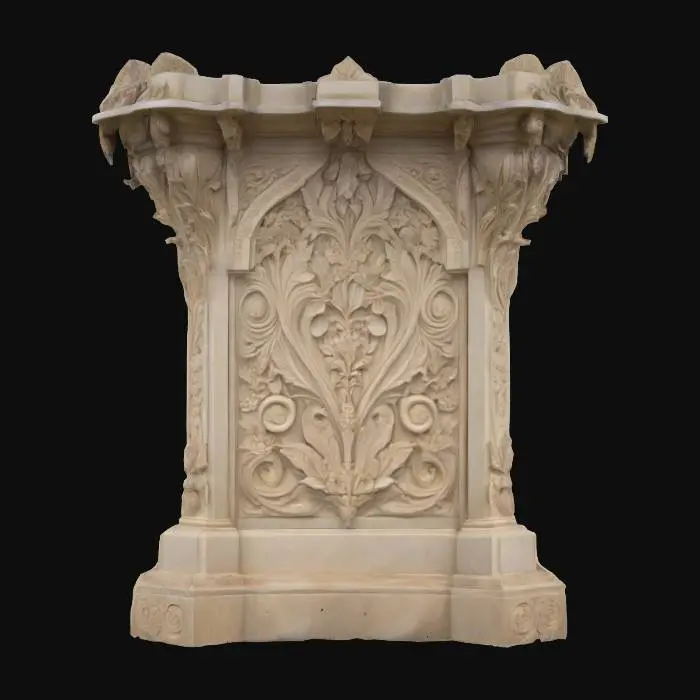 3D model for Large Ornate Wall Section