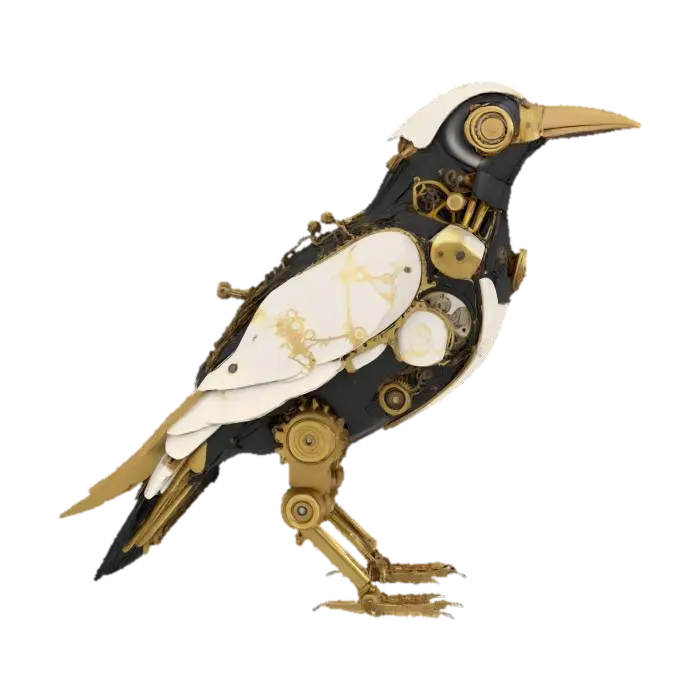 Model 3D Clockwork Raven - Bird, dijana oleh AI