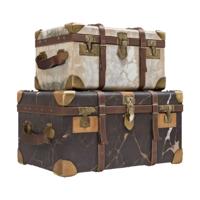 Vintage Luggage Set - Surface 的 AI 生成 3D 模型