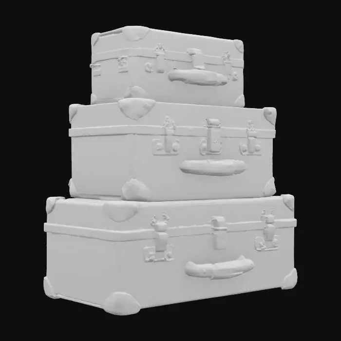 3D model for Vintage Luggage Trio