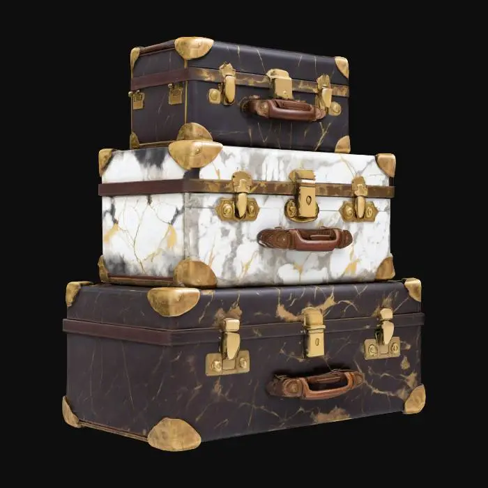 3D model for Vintage Luggage Trio