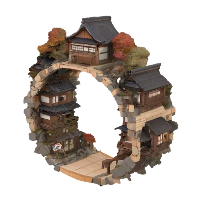 Ring Village Diorama - Circle yapay zekâ ile oluşturulmuş 3D model
