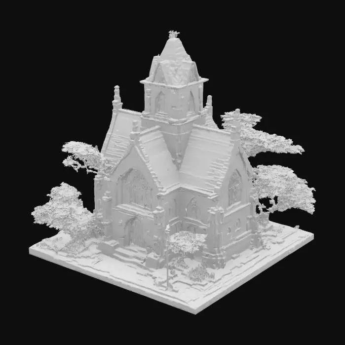 3D model for Gothic Chapel in Autumn
