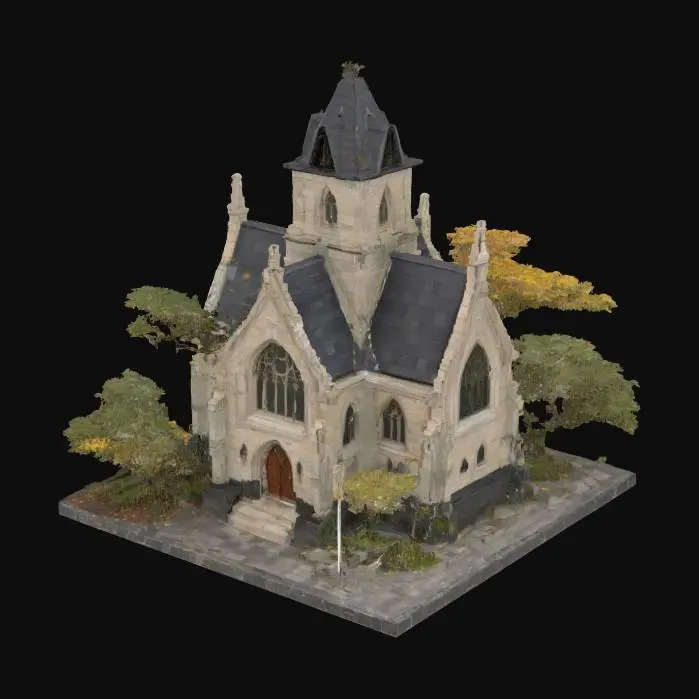 3D model for Gothic Chapel in Autumn