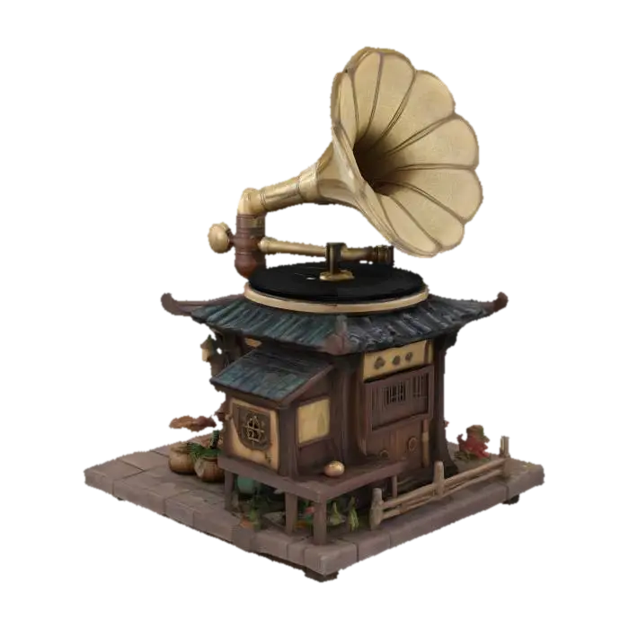 Model 3D Harmonious Hut - Artnouveau, dijana oleh AI