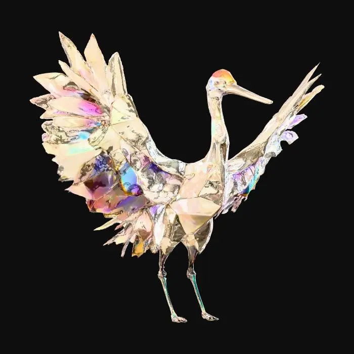 3D model for Pearl Crane in Flight, #PBR#