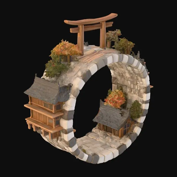 3D model for Ringed Tori Village