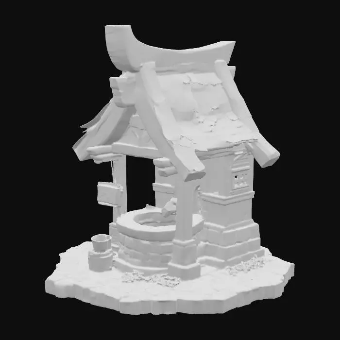 3D model for Rustic Wellhouse, #PBR#