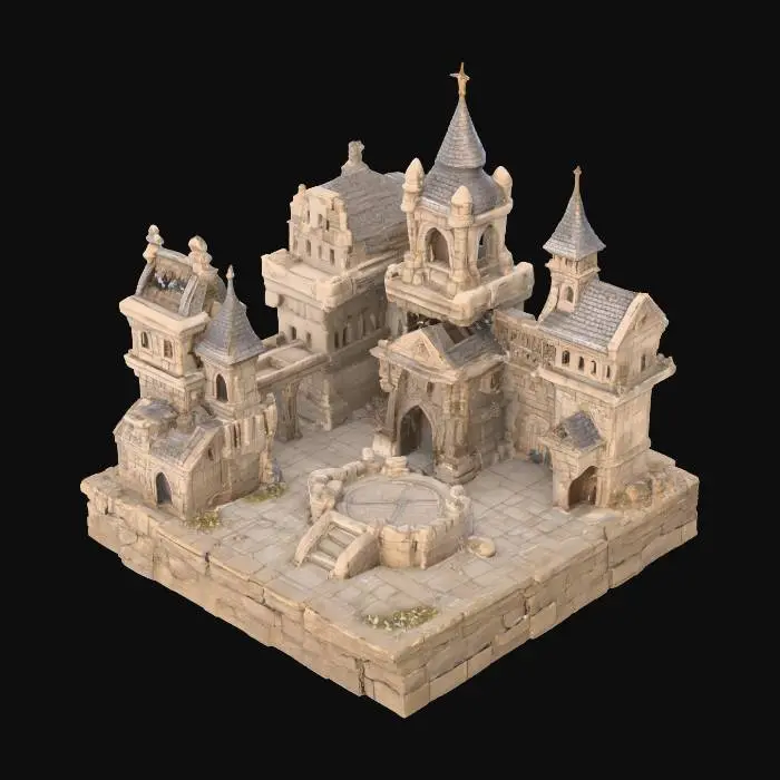 3D model for Gothic Square with Stage Diorama