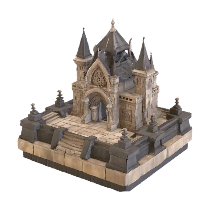 Modelo 3D de Gothic Church Diorama, generado por IA