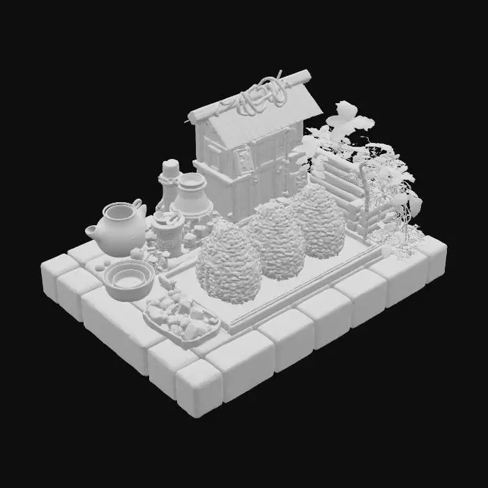 3D model for Rustic Onigiri Tray