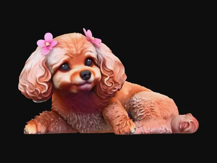 3D model for Fluffy Pink Pup
