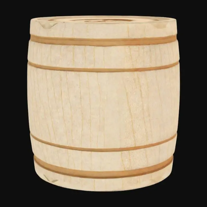 3D model for Wooden Barrel with Number 8