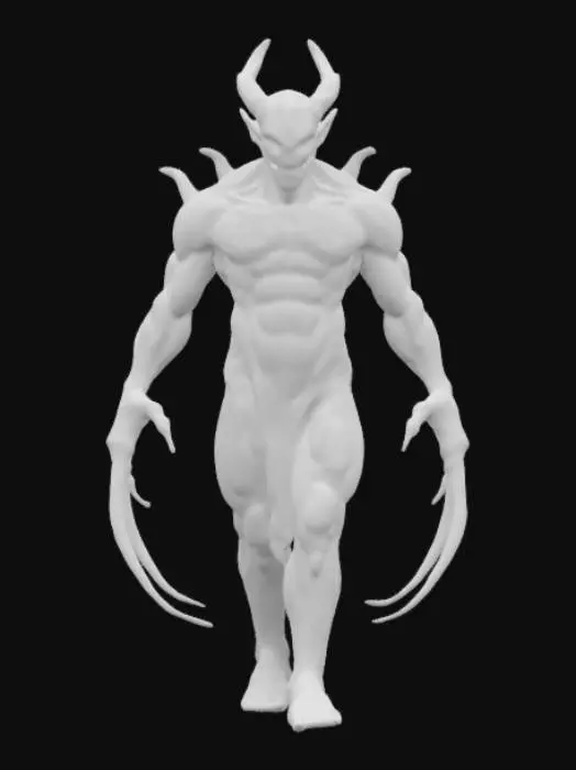 3D model for Ultra Realistic, Polished, stylized art Hideo Kojima, male, water demon, magic, fantasy, conjure, horror