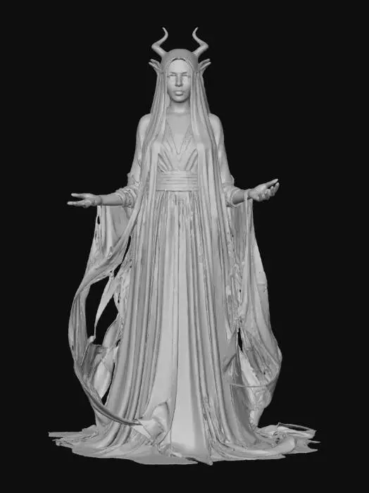 3D model for Kyōka Suigetsu,

Comic book dark fantasy stylized art, hand-painted texture. An androgynous spirit emerging from rippling water, translucent robe like liquid glass, half-body reflection, half-reality. Veiled face, silver glowing eyes, mirrors floating in fragments. Ceremonial elegance, hypnotic aura. Painterly detail, surreal refractions, dreamlike horror.