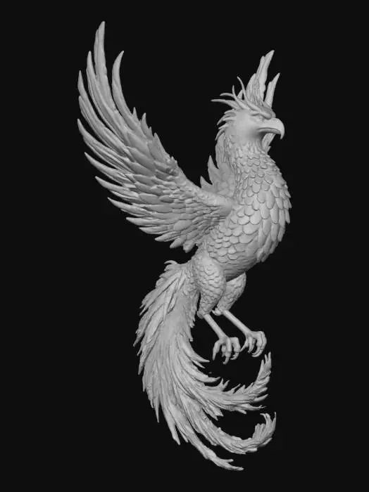 3D model for Suzaku,

Chinese mythology stylized art, hand-painted texture. A colossal vermilion phoenix with wings ablaze, feathers dripping molten fire. Eyes of radiant gold, beak glowing like forged steel. Its tail feathers arc like burning comets, spreading waves of heat. Aura of summer’s fury and celestial judgment, ceremonial firebird majesty. Painterly flame textures, dramatic light and shadow, sacred terror.