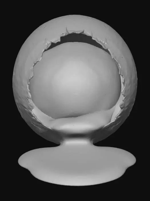 3D model for "Mon oeil!"
an eyeball in an eggshell with yellow yolk spilling out of its eye, a hyper-realistic, oil painting, eye reflection, egg yolk