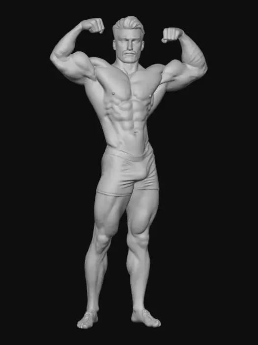 3D model for Bodybuilder Pose 1