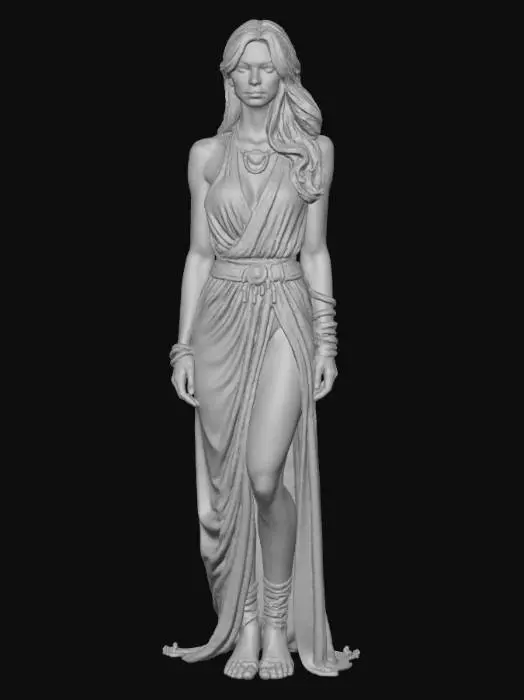 3D model for Standing Beauty

Full body, a beautiful, goddess-like woman wearing teal, ancient robes and sandals stands on the ground in front of an ancient temple, in the style of Alphonse Mucha. She has beautiful facial features, freckles, long legs, a thick body, an athletic physique, and feminine curves, in the style of Moebius, Tom Toles, Artgerm, and Frank Frazetta.