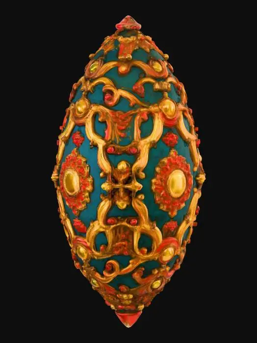 3D model for A hand-painted ancient jewelry talisman, magical, forbidden, elegant, beautiful, intricate detail, bright.