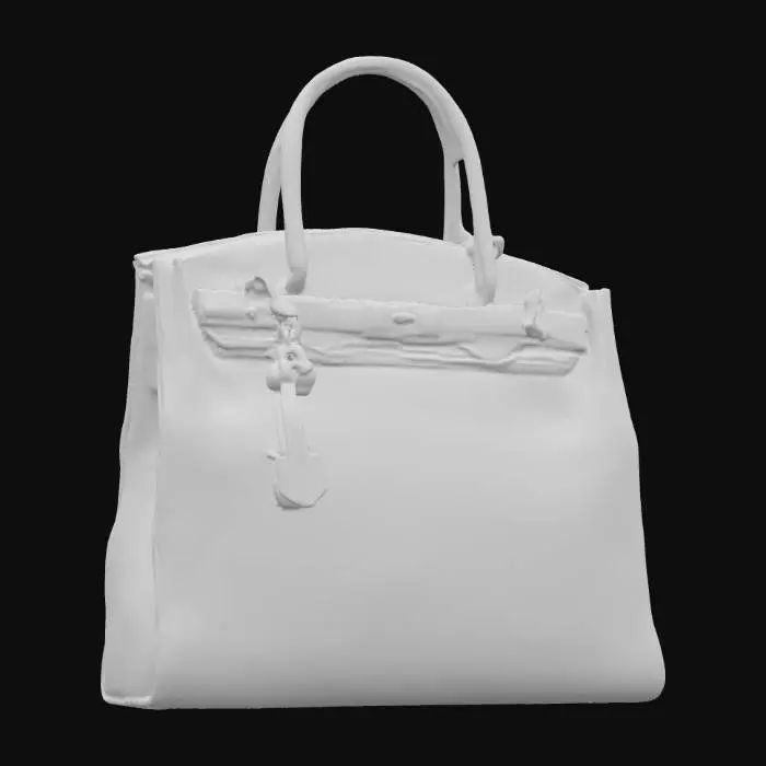 3D model for A flawless, high-resolution luxury handbag. Birkin, high fashion, realism, cloth, Patent Leather, Gemstone Inlays, Clasps, zippers, and chains plated in precious metals