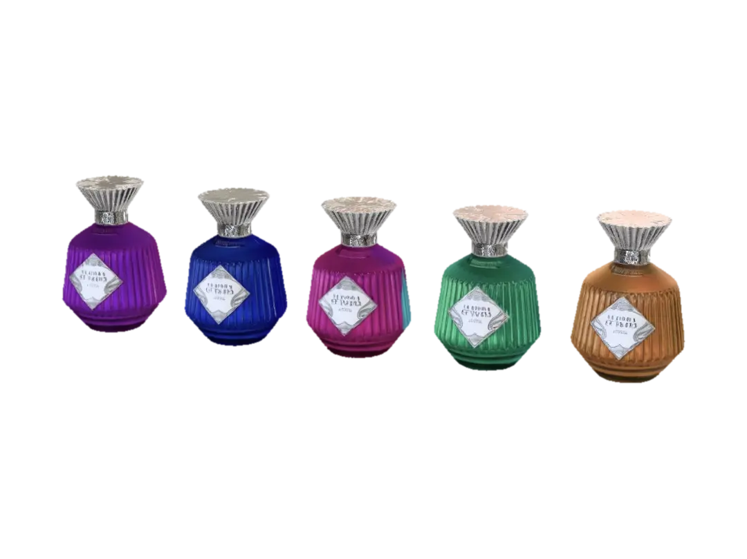 Prismatic Perfume Bottles - Sketchfab 3D model, AI generated