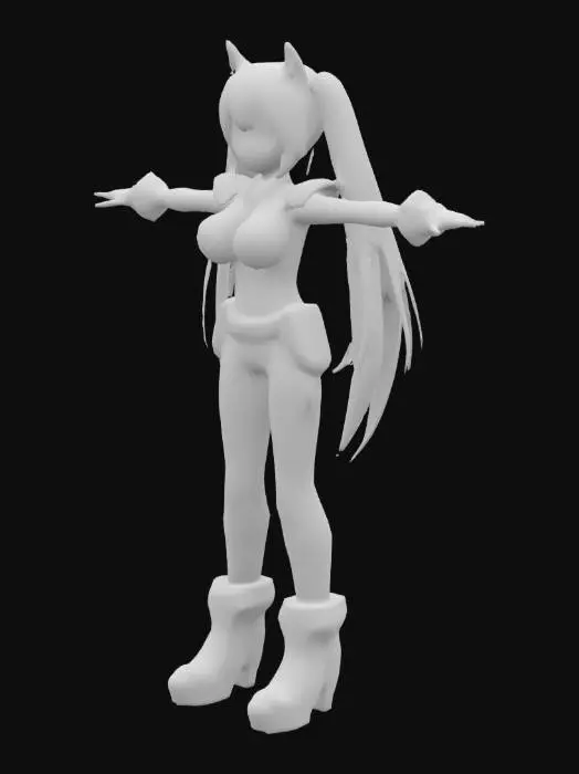 3D model for Full body t-pose Anime Helldivers girl