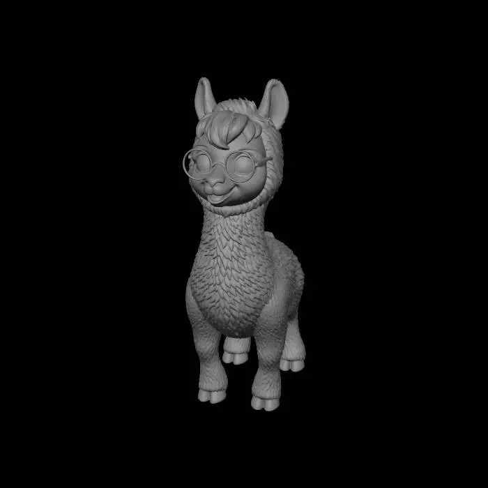 3D model for Emerald Llama with Glasses