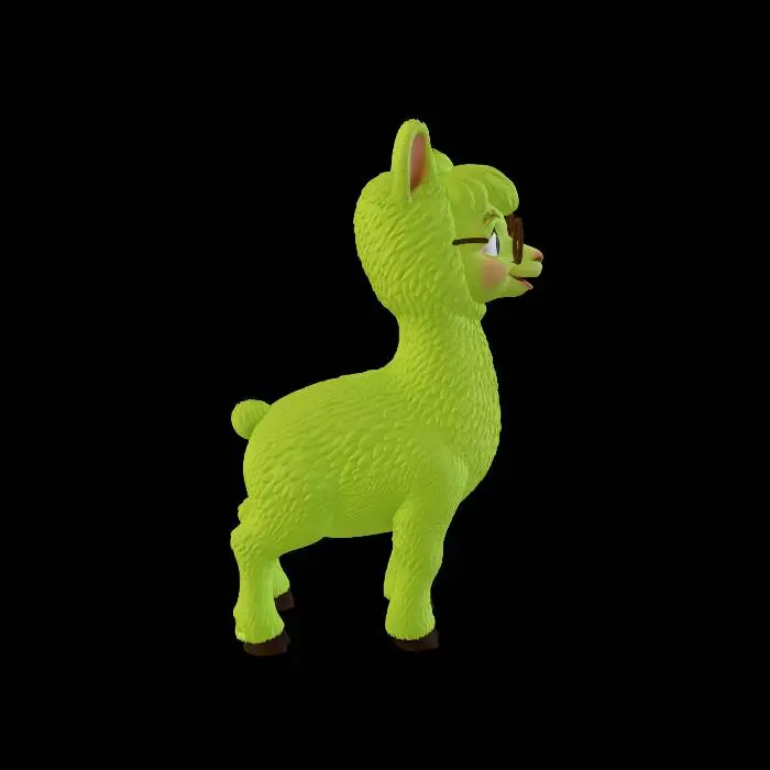 3D model for Emerald Llama with Glasses