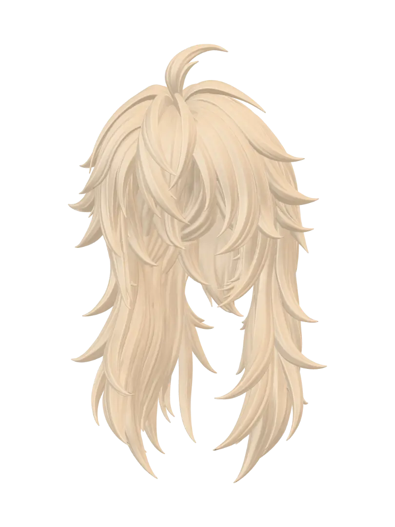 Cabelo anime Rorian - Cub 3D model, AI generated