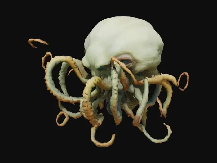3D model for Alien Parasite – Creepy organic model with tentacles and animated idle movements.