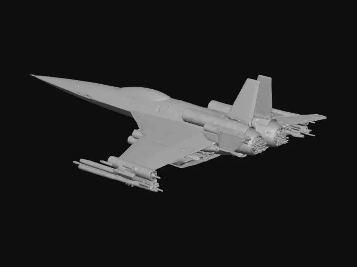 3D model for Can you create an advanced fighter spaceship