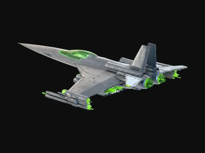 3D model for Can you create an advanced fighter spaceship