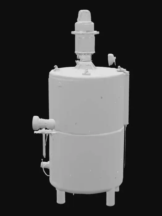 3D model for A Stirred Tank Reactor (STR) is a type of chemical reactor commonly used in laboratories and industrial settings to mix and process fluids. It consists of a cylindrical vessel equipped with an agitator (usually a rotating impeller) driven by an electric motor, typically mounted on top of the reactor.