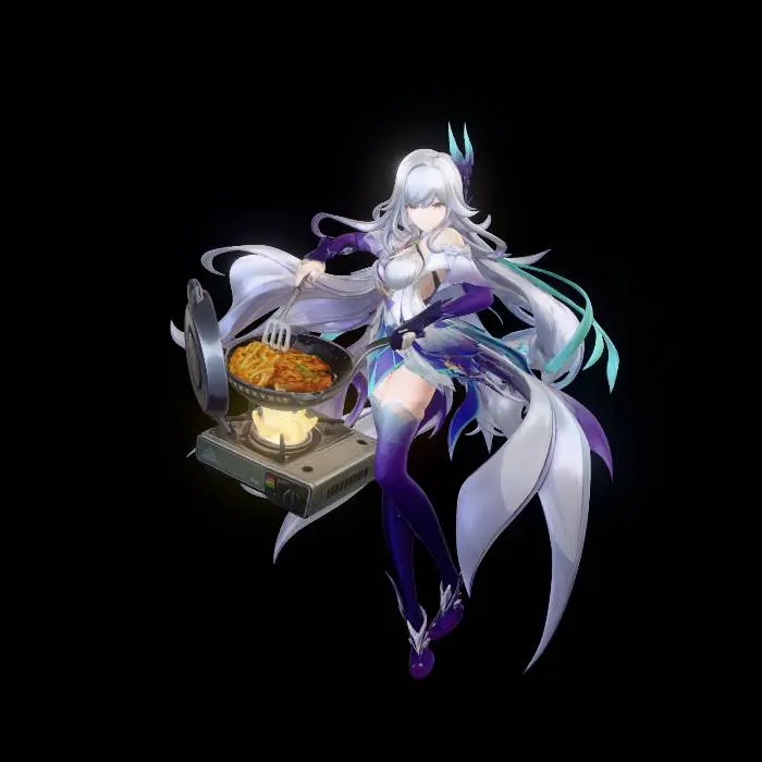 3D model for Genshin Impact Character Skirk is cooking
