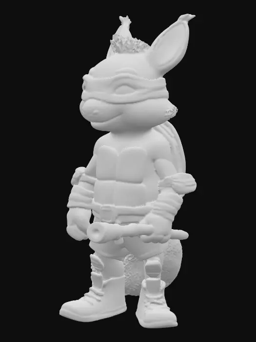 3D model for A "Teenage Mutant Ninja Turtle" but as a Squirrel instead.