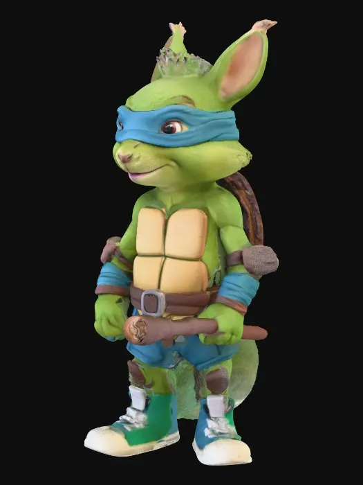 3D model for A "Teenage Mutant Ninja Turtle" but as a Squirrel instead.