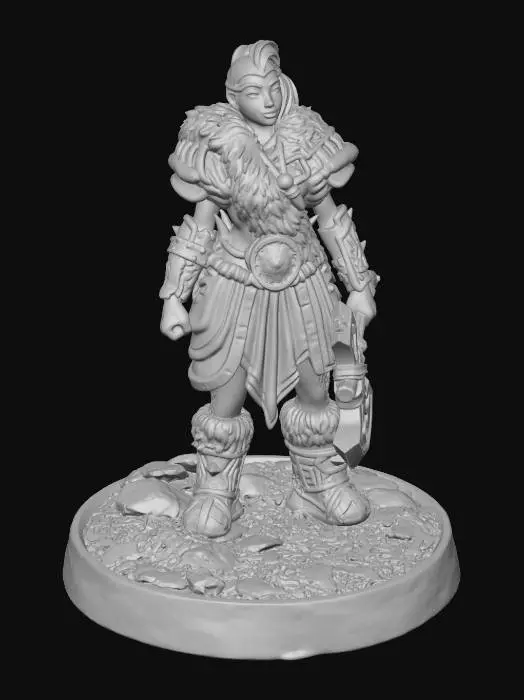 3D model for Frostfur Shieldmaiden with Runic Axe