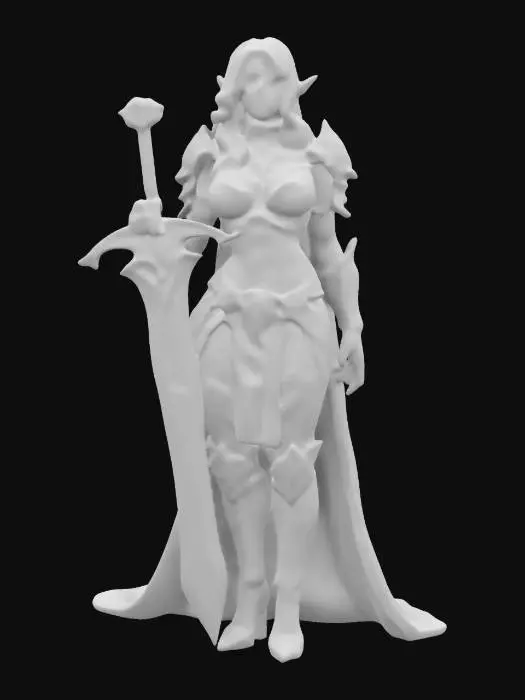 3D model for Guardian of the Future

Design a visionary female warrior embodying strength, wisdom, and resilience. She has a fierce yet compassionate expression, with armor that combines futuristic elements and organic motifs, symbolizing her bond with nature and technology. In a dynamic pose atop a cliff, she oversees a vibrant landscape. Accessories include a unity pendant and a sword inscribed with empowering quotes, celebrating women as champions of peace and guardians of the future, #women#