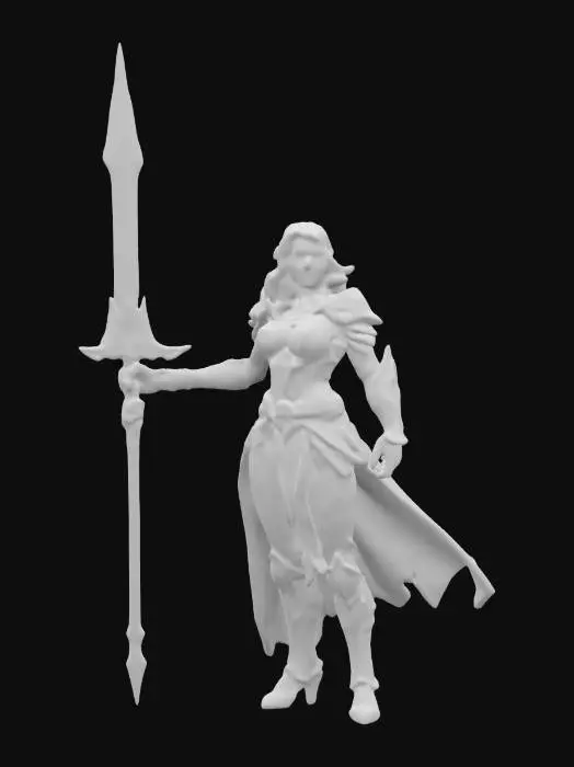 3D model for Guardian of the Future

Design a visionary female warrior embodying strength, wisdom, and resilience. She has a fierce yet compassionate expression, with armor that combines futuristic elements and organic motifs, symbolizing her bond with nature and technology. In a dynamic pose atop a cliff, she oversees a vibrant landscape. Accessories include a unity pendant and a sword inscribed with empowering quotes, celebrating women as champions of peace and guardians of the future, #women#