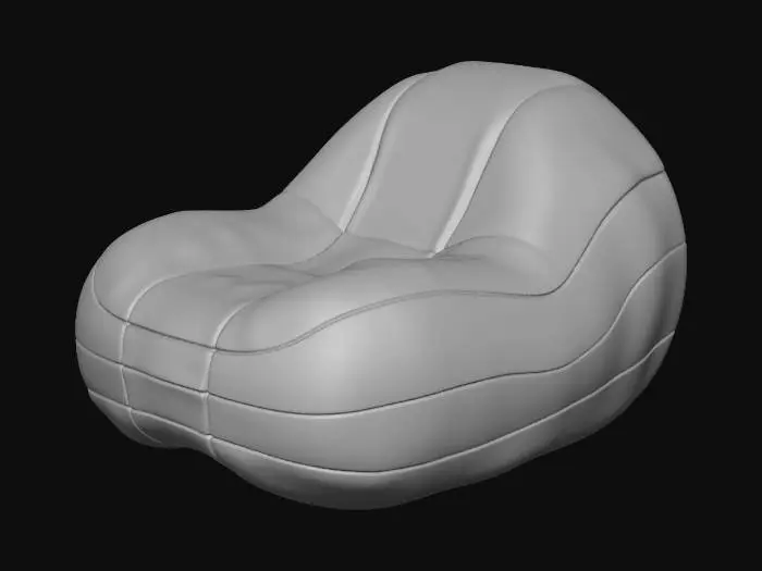 3D model for leather sofa