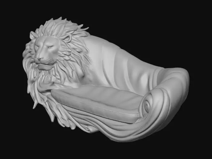 3D model for White Lion Chaise Lounge