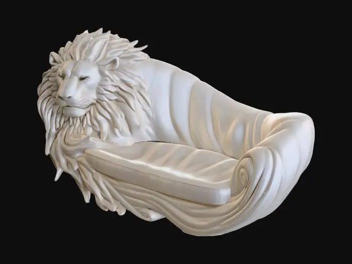 3D model for White Lion Chaise Lounge