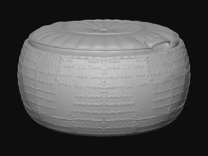 3D model for Metal Riveted Leather Ottoman