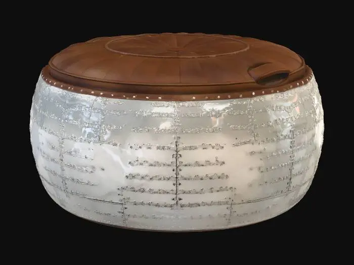 3D model for Metal Riveted Leather Ottoman