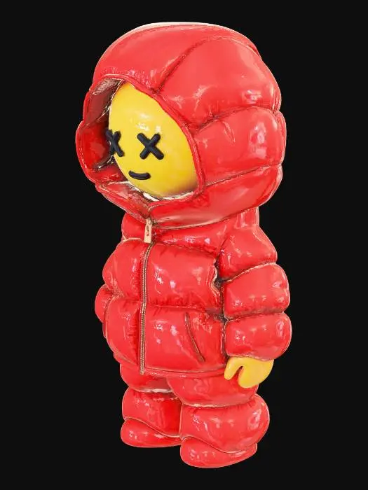 3D model for Red Puffer Jacket-Doll