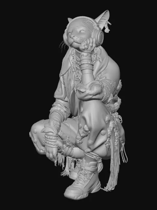 3D model for Polka Dot DJ Cat