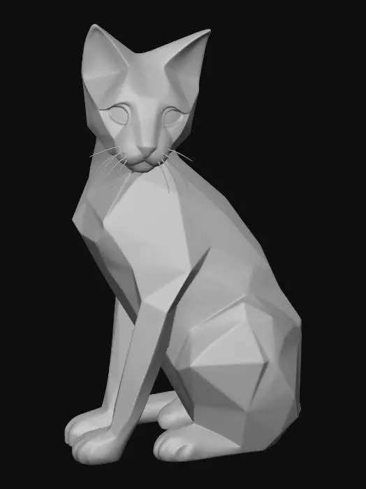 3D model for Azure and Gold Faceted Cat