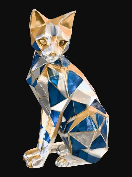 3D model for Azure and Gold Faceted Cat