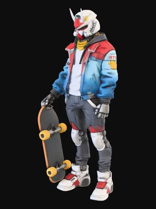 3D model for Neon Gundam Skater